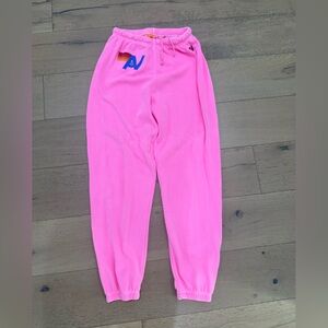 Aviator Nation Pink Sweatpants with Multicolor Logo
